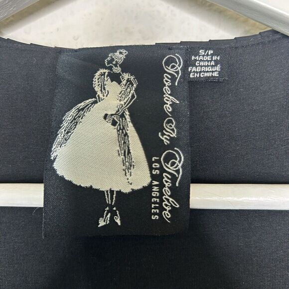 Twelve by Twelve Black Tiered Tulle Bow Back Fit and Flare Dress S - Picture 11 of 11